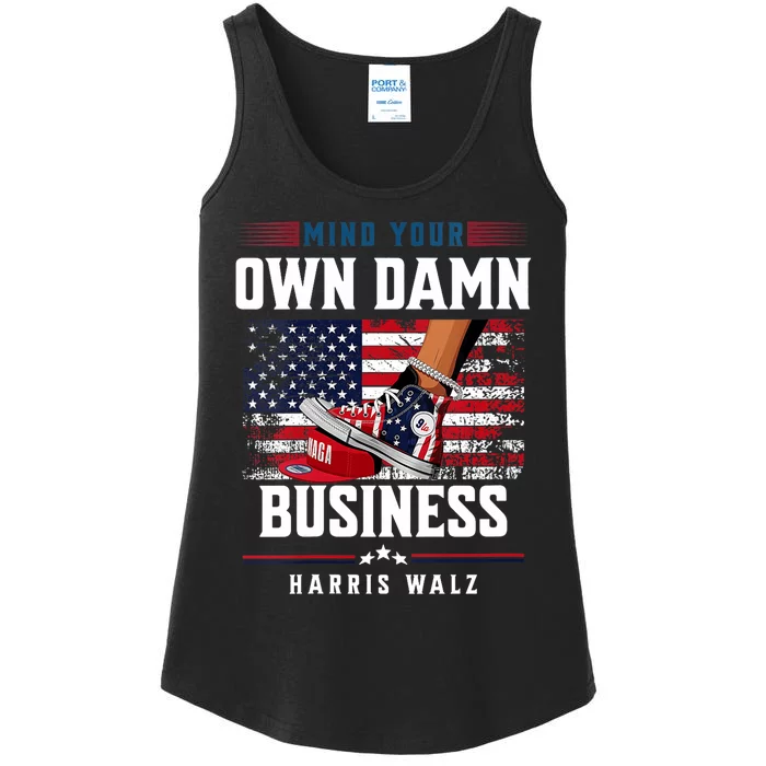 Stepping On Red Hat Mind Your Own Damn Business Harris Waltz Ladies Essential Tank