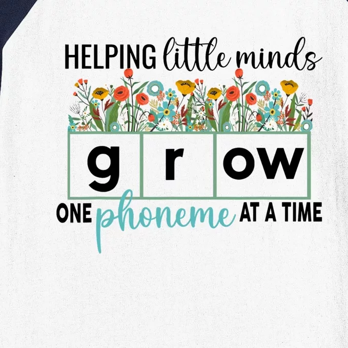 Science Of Reading Helping A Little Minds Grow Phonics Women Baseball Sleeve Shirt