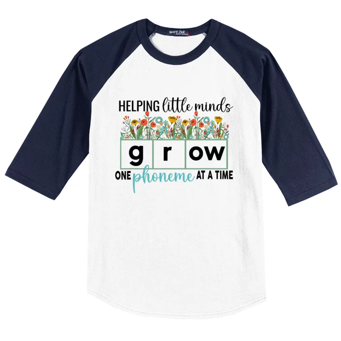 Science Of Reading Helping A Little Minds Grow Phonics Women Baseball Sleeve Shirt