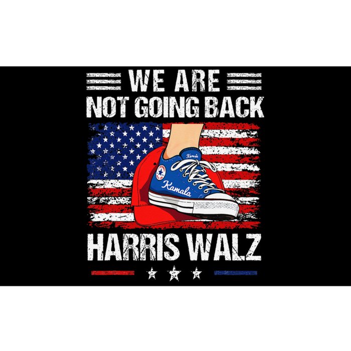 Stepping On Red Hat WeRe Not Going Back Harris Walz Bumper Sticker