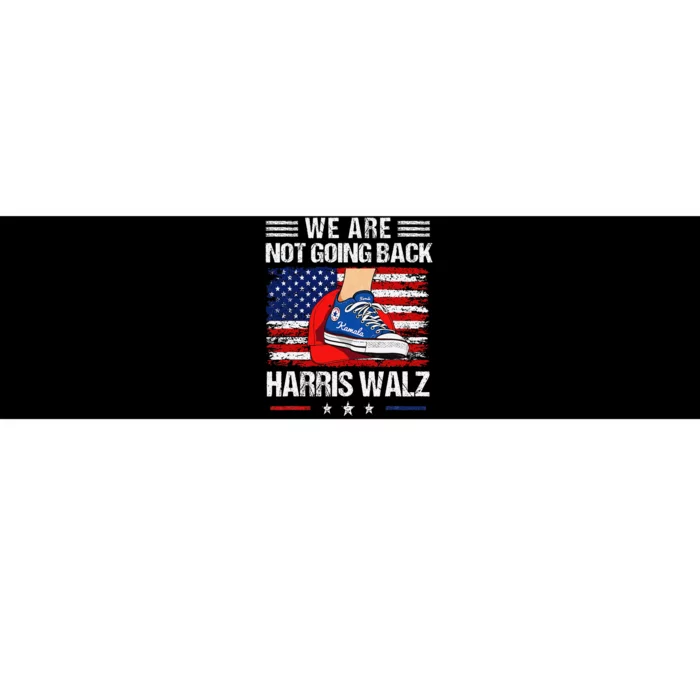 Stepping On Red Hat WeRe Not Going Back Harris Walz Bumper Sticker