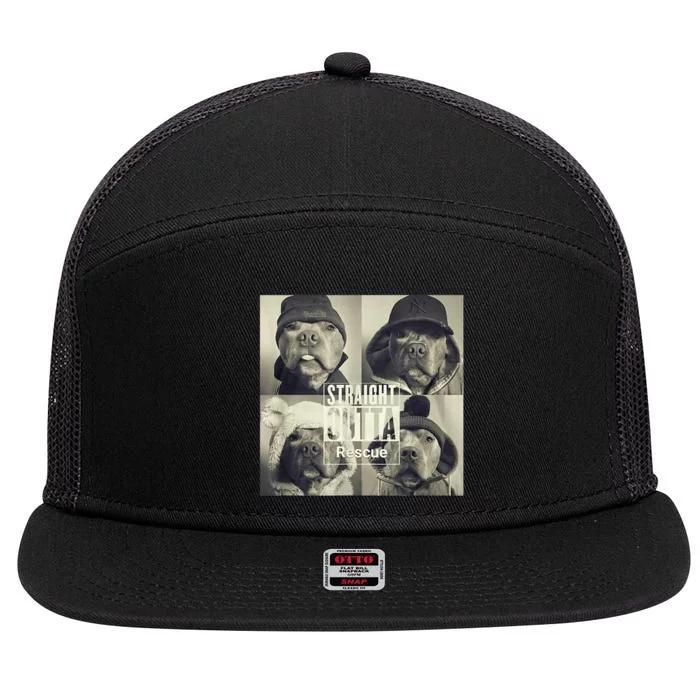 Straight Outta Rescue Pitbull 7 Panel Mesh Trucker Snapback Hat