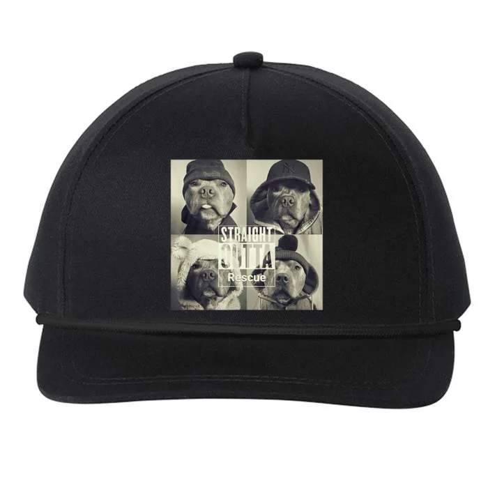 Straight Outta Rescue Pitbull Snapback Five-Panel Rope Hat