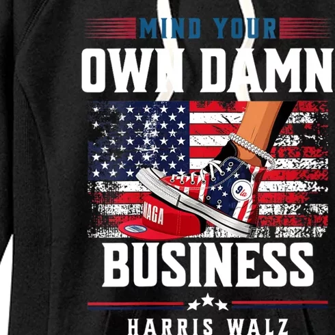 Stepping On Red Hat Mind Your Own Damn Business Harris Waltz Women's Fleece Hoodie