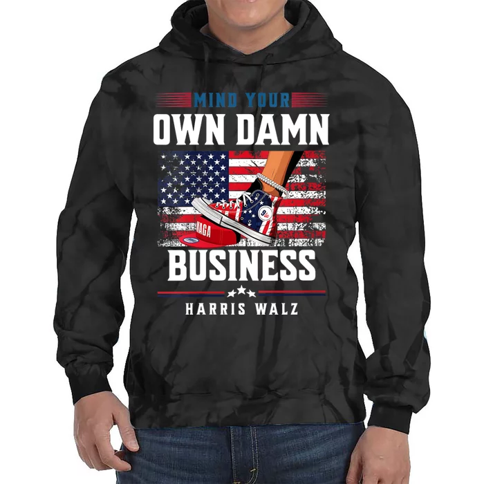 Stepping On Red Hat Mind Your Own Damn Business Harris Waltz Tie Dye Hoodie