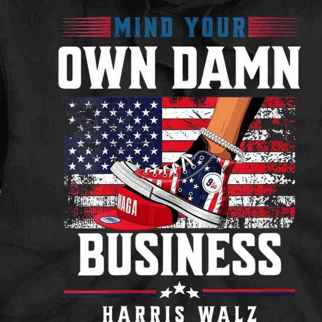 Stepping On Red Hat Mind Your Own Damn Business Harris Waltz Tie Dye Hoodie