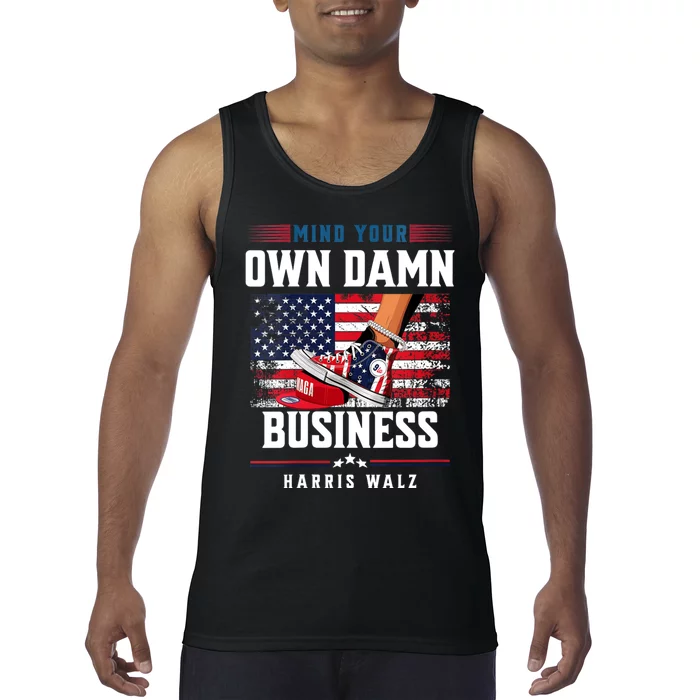 Stepping On Red Hat Mind Your Own Damn Business Harris Waltz Tank Top