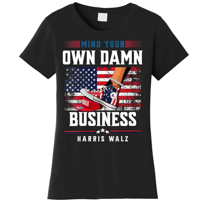 Stepping On Red Hat Mind Your Own Damn Business Harris Waltz Women's T-Shirt