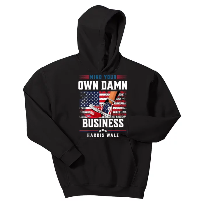 Stepping On Red Hat Mind Your Own Damn Business Harris Waltz Kids Hoodie