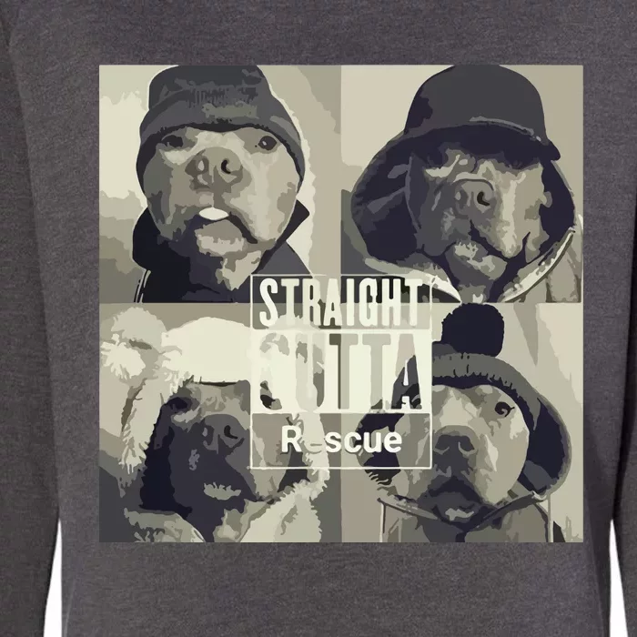 Straight Outta Rescue Pitbull Womens California Wash Sweatshirt