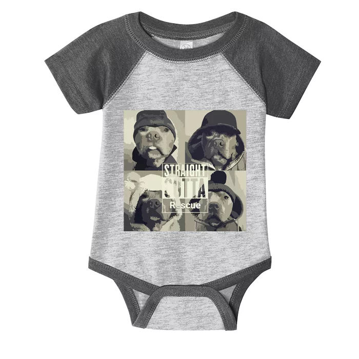 Straight Outta Rescue Pitbull Infant Baby Jersey Bodysuit