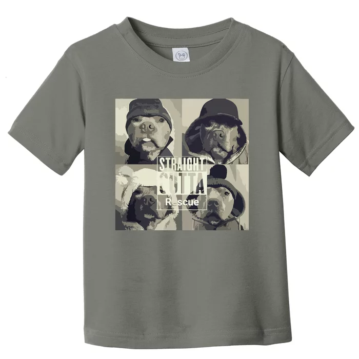 Straight Outta Rescue Pitbull Toddler T-Shirt