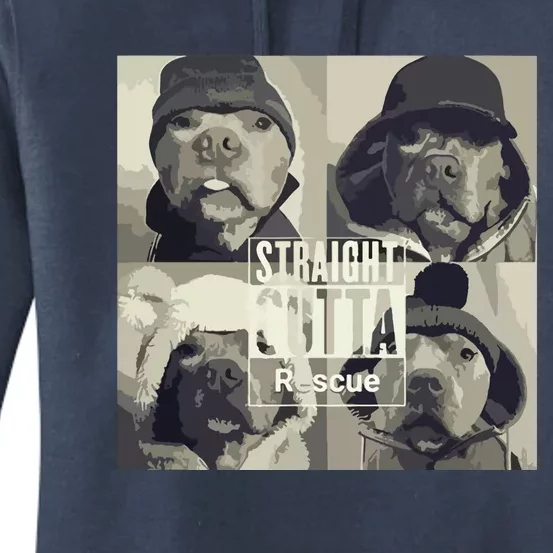 Straight Outta Rescue Pitbull Women's Pullover Hoodie