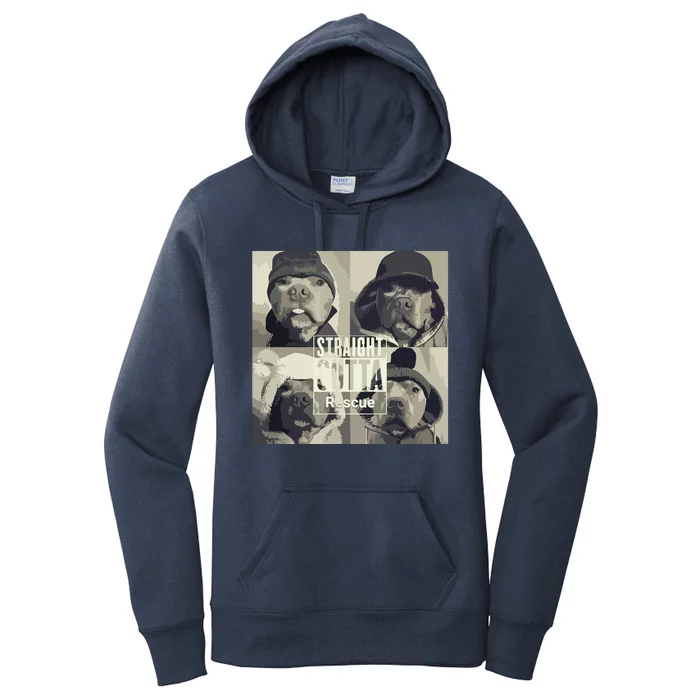 Straight Outta Rescue Pitbull Women's Pullover Hoodie