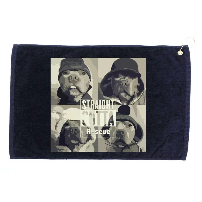 Straight Outta Rescue Pitbull Grommeted Golf Towel