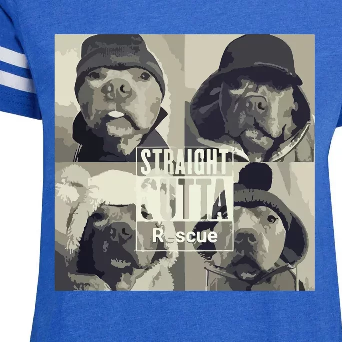 Straight Outta Rescue Pitbull Enza Ladies Jersey Football T-Shirt