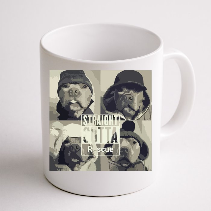 Straight Outta Rescue Pitbull Front & Back Coffee Mug