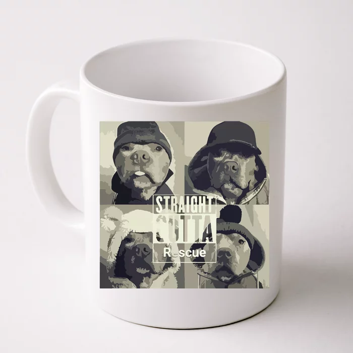 Straight Outta Rescue Pitbull Front & Back Coffee Mug