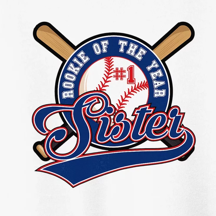 Sister of Rookie 1st Birthday Baseball Theme Matching Party Toddler T-Shirt