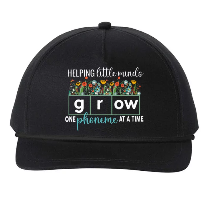 Science Of Reading Helping A Little Minds Grow Phonics Women Snapback Five-Panel Rope Hat