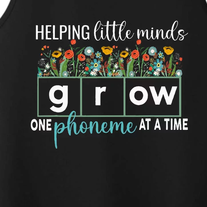 Science Of Reading Helping A Little Minds Grow Phonics Women Performance Tank