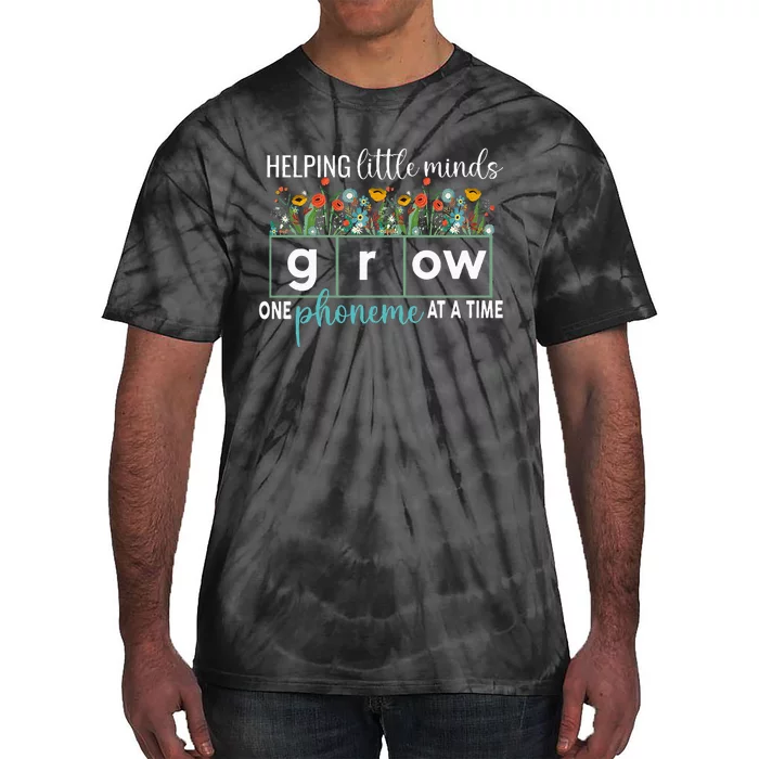 Science Of Reading Helping A Little Minds Grow Phonics Women Tie-Dye T-Shirt