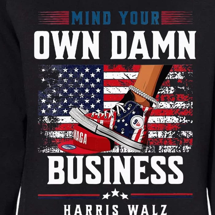 Stepping On Red Hat Mind Your Own Damn Business Harris Waltz Womens California Wash Sweatshirt