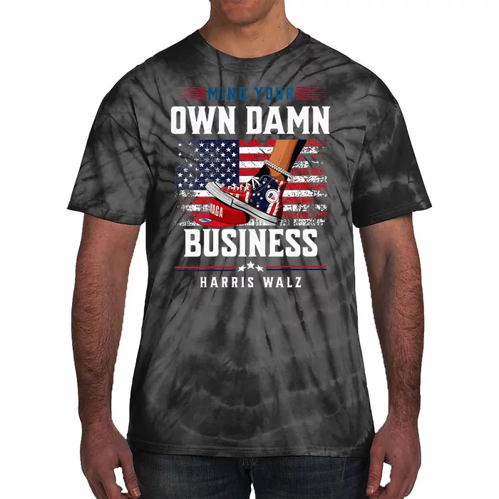 Stepping On Red Hat Mind Your Own Damn Business Harris Waltz Tie-Dye T-Shirt