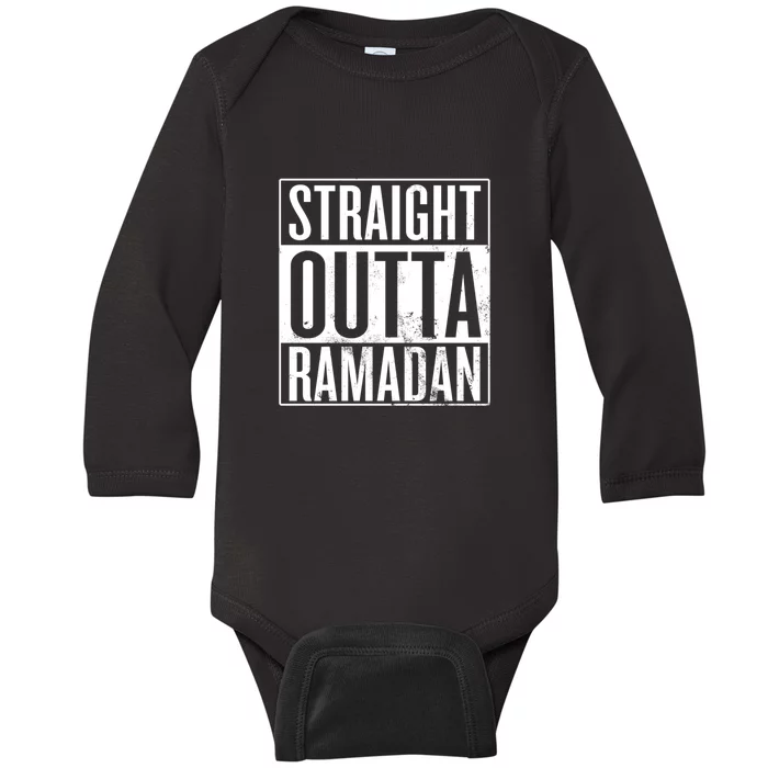 Straight Outta Ramadan Gift Ramadan Mubarak Baby Long Sleeve Bodysuit