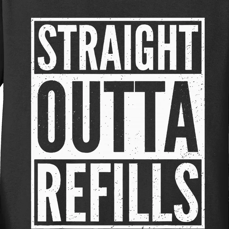 Straight Outta Refills Funny Pharmacist Pharmacy Technician Kids Long Sleeve Shirt