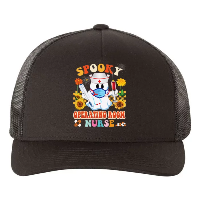 Spooky Operating Room Nurse Halloween Ghost Stethoscope Yupoong Adult 5-Panel Trucker Hat