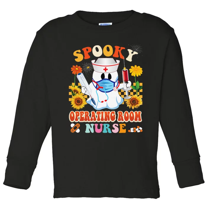 Spooky Operating Room Nurse Halloween Ghost Stethoscope Toddler Long Sleeve Shirt