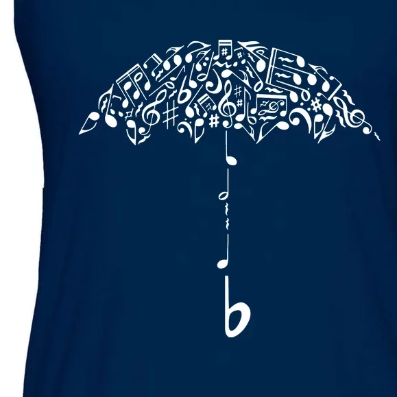 Sound Of Rain Umbrella Of Music Notes Ladies Essential Flowy Tank