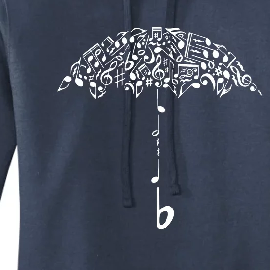 Sound Of Rain Umbrella Of Music Notes Women's Pullover Hoodie