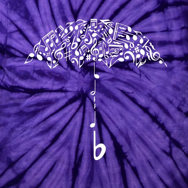 Sound Of Rain Umbrella Of Music Notes Tie-Dye T-Shirt