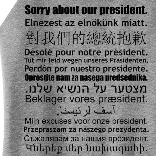 Sorry About Our President Anti-Trump Multiple Language Women’s Perfect Tri Rocker Tank