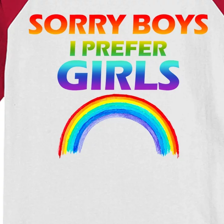 Sorry Boys I Prefer Girls Kids Colorblock Raglan Jersey