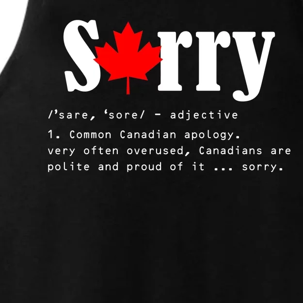 Sorry Definition Canadian Apology Ladies Tri-Blend Wicking Tank