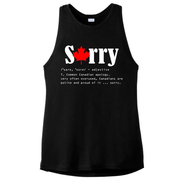 Sorry Definition Canadian Apology Ladies Tri-Blend Wicking Tank