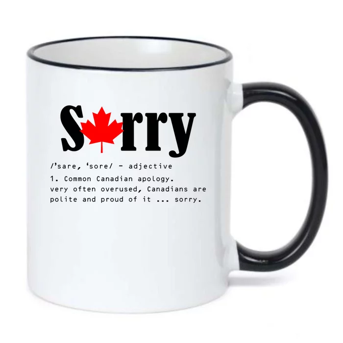 Sorry Definition Canadian Apology Black Color Changing Mug