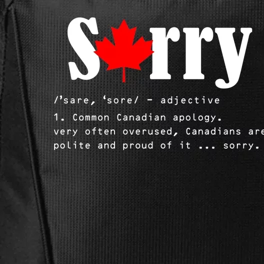 Sorry Definition Canadian Apology City Backpack