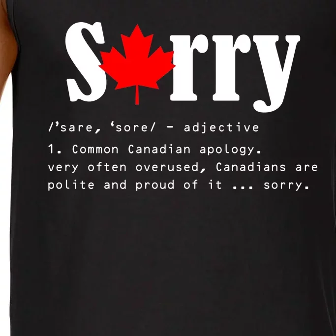 Sorry Definition Canadian Apology Comfort Colors® Tank Top