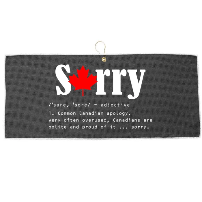 Sorry Definition Canadian Apology Large Microfiber Waffle Golf Towel