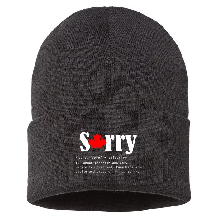 Sorry Definition Canadian Apology Sustainable Knit Beanie