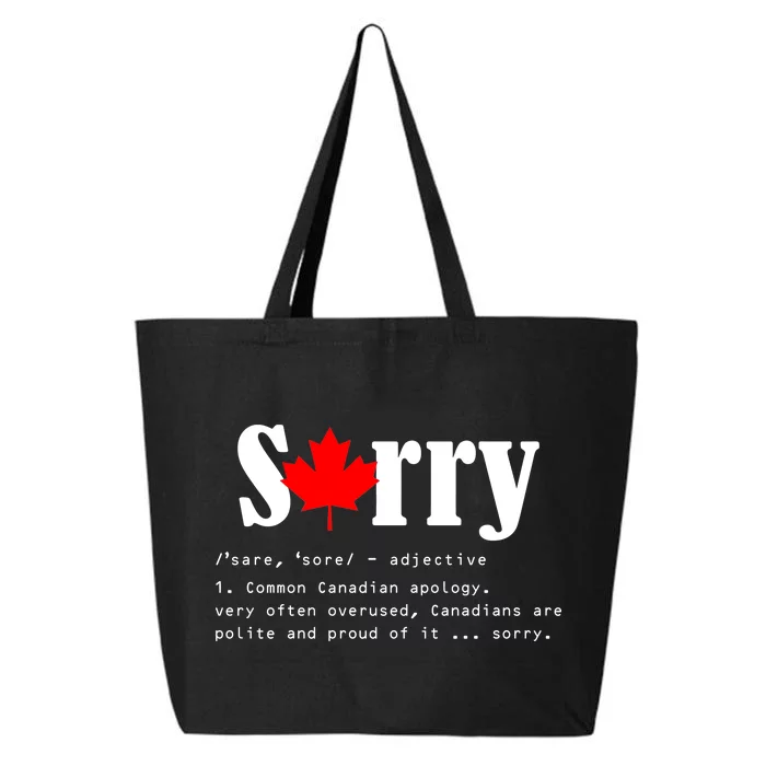 Sorry Definition Canadian Apology 25L Jumbo Tote