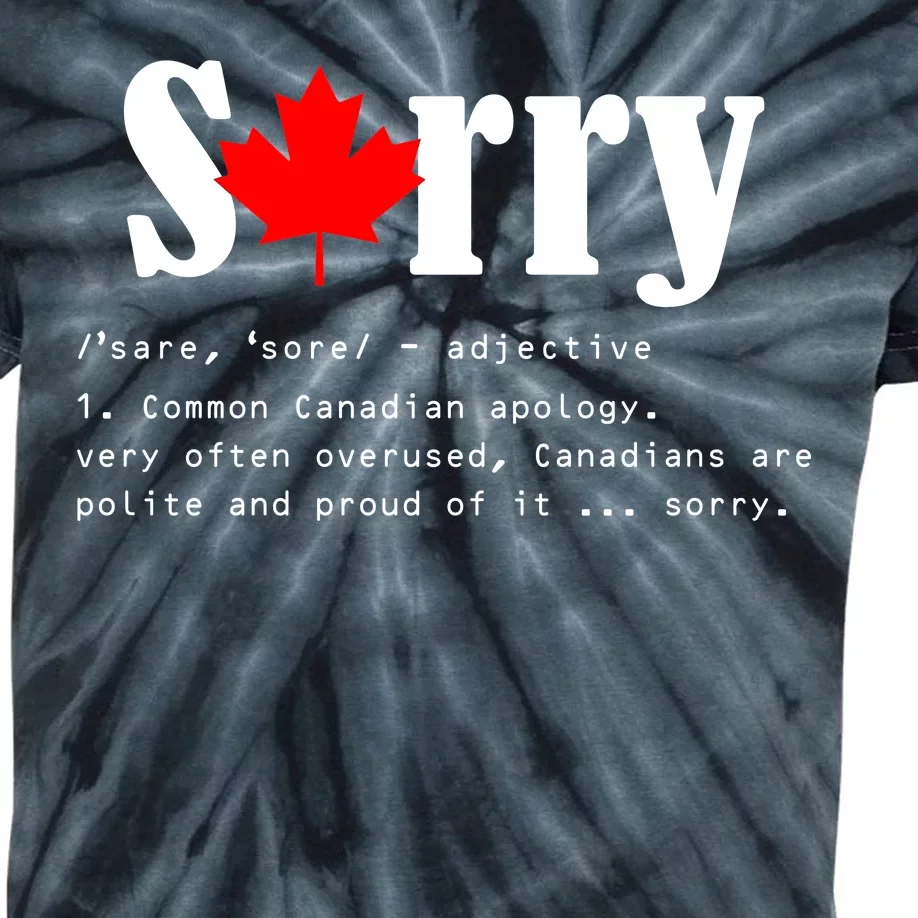 Sorry Definition Canadian Apology Kids Tie-Dye T-Shirt