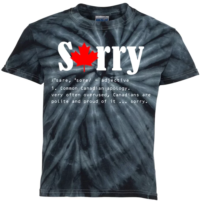 Sorry Definition Canadian Apology Kids Tie-Dye T-Shirt