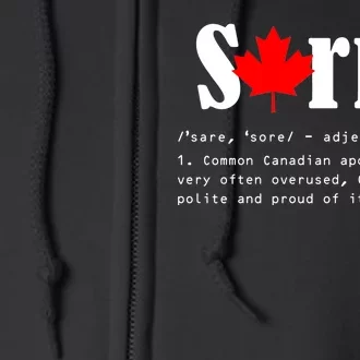 Sorry Definition Canadian Apology Full Zip Hoodie