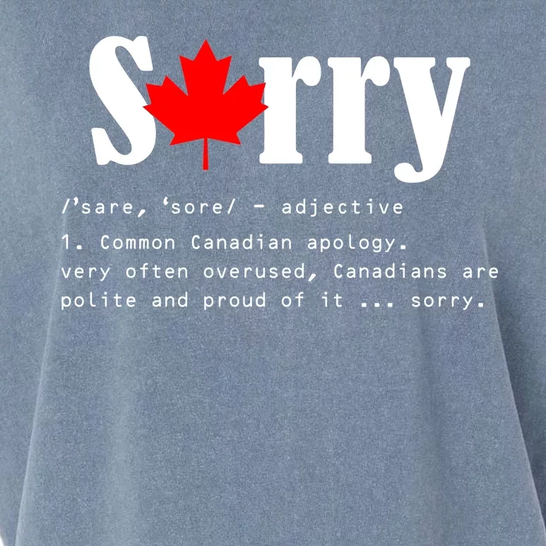 Sorry Definition Canadian Apology Garment-Dyed Women's Muscle Tee