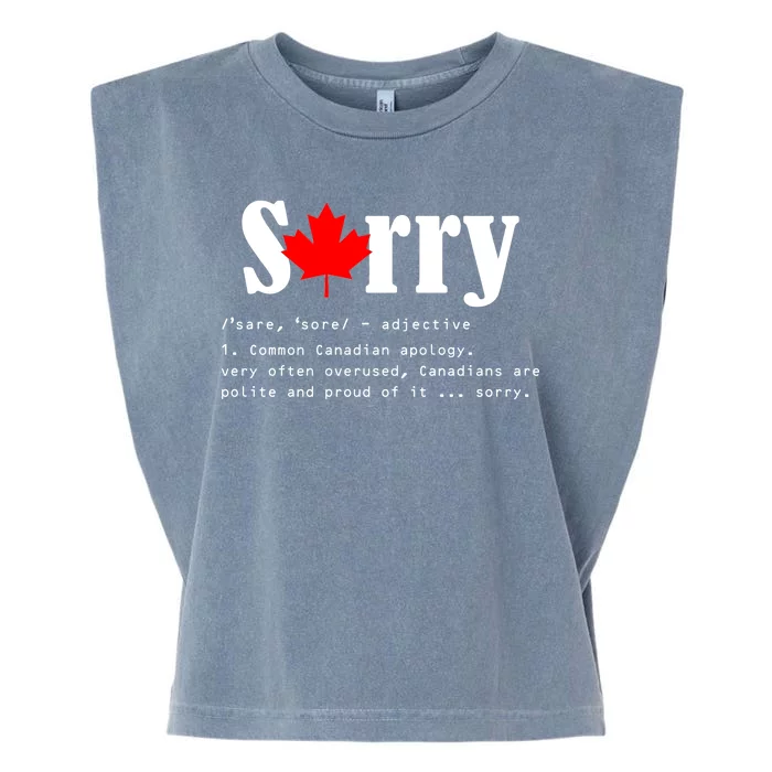 Sorry Definition Canadian Apology Garment-Dyed Women's Muscle Tee